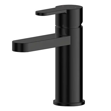 Toreno Round Black Mono Basin Mixer With Push Button Waste 1 Toreno Round Black Mono Basin Mixer With Push Button Waste