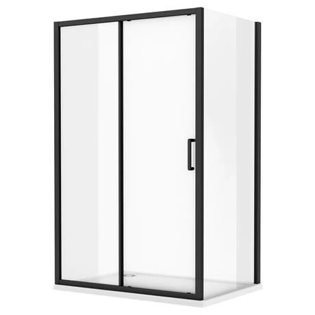 Toreno Matt Black 1000 X 800mm Sliding Door Shower Enclosure Without Tray 2 Toreno Matt Black 1000 X 800mm Sliding Door Shower Enclosure Without Tray - Image 2
