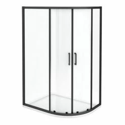 Toreno Matt Black 1200 X 800mm Offset Quadrant Shower Enclosure -Toreno Shop BLK128Q2D D5 460