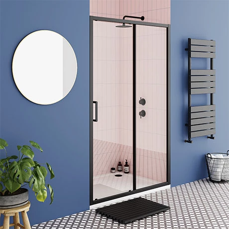 Toreno Matt Black 1400 X 1850 Sliding Shower Door 1 Toreno Matt Black 1400 X 1850 Sliding Shower Door