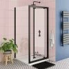 Toreno Matt Black 700 X 700mm Bi-Fold Door Shower Enclosure Without Tray