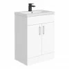 Toreno 600 Basin Unit - High Gloss White With Matt Grey Mid Edged Basin