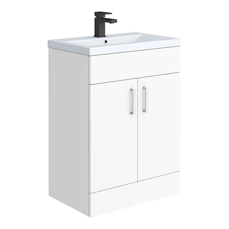 Toreno 600 Basin Unit - High Gloss White With Matt Blue Mid Edged Basin 1 Toreno 600 Basin Unit - High Gloss White With Matt Blue Mid Edged Basin