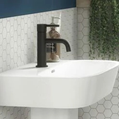 Toreno Matt Black Round Basin Mono Mixer Tap -Toreno Shop TMBBT d3 460