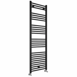 Toreno Black W500 X H1600mm Heated Towel Rail - Straight