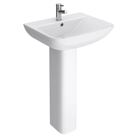 Toreno Square Basin 550mm Round 1 TH Basin + Full Pedestal 1 Toreno Square Basin 550mm Round 1 TH Basin + Full Pedestal