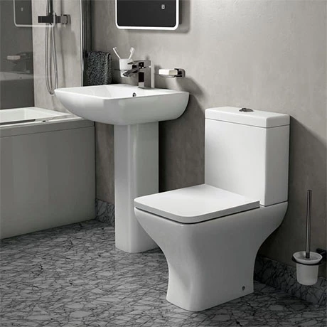 Toreno Square Rimless 4-Piece Modern Bathroom Suite 1 Toreno Square Rimless 4-Piece Modern Bathroom Suite