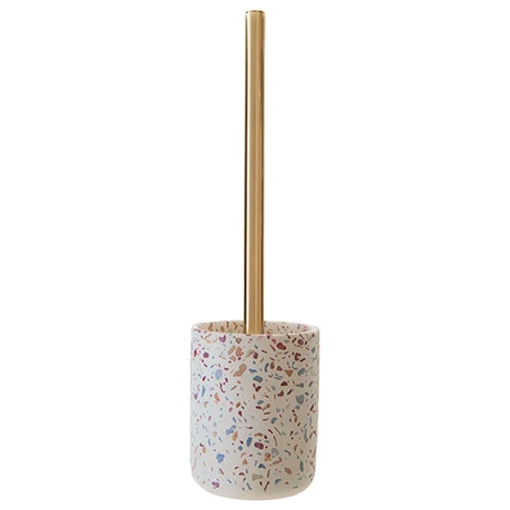 Toreno Terrazzo-Effect Concrete Toilet Brush Holder 1 Toreno Terrazzo-Effect Concrete Toilet Brush Holder